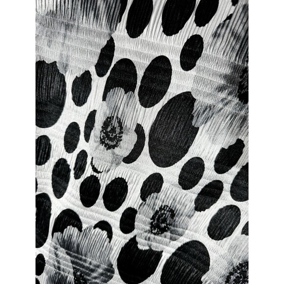 VTG Y2K/90s XL Micropleat Polka Dot Floral Peter Pan Blouse Bell Sleeves Peplum - Picture 4 of 10